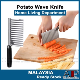 Pantry 🍳 Pisau Kentang Potato Wave Knife Multifunctional Wolf Tooth Potato Cutter Deep Pattern Thickened Potato Cutter