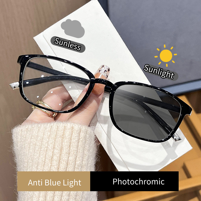 แฟชั่นแว่นตาป้องกันรังสีแบบโฟโตโครมิกป้องกันแสงสีฟ้าแว่นตาคอมพิวเตอร์สําหรับผู้หญิงผู้ชาย