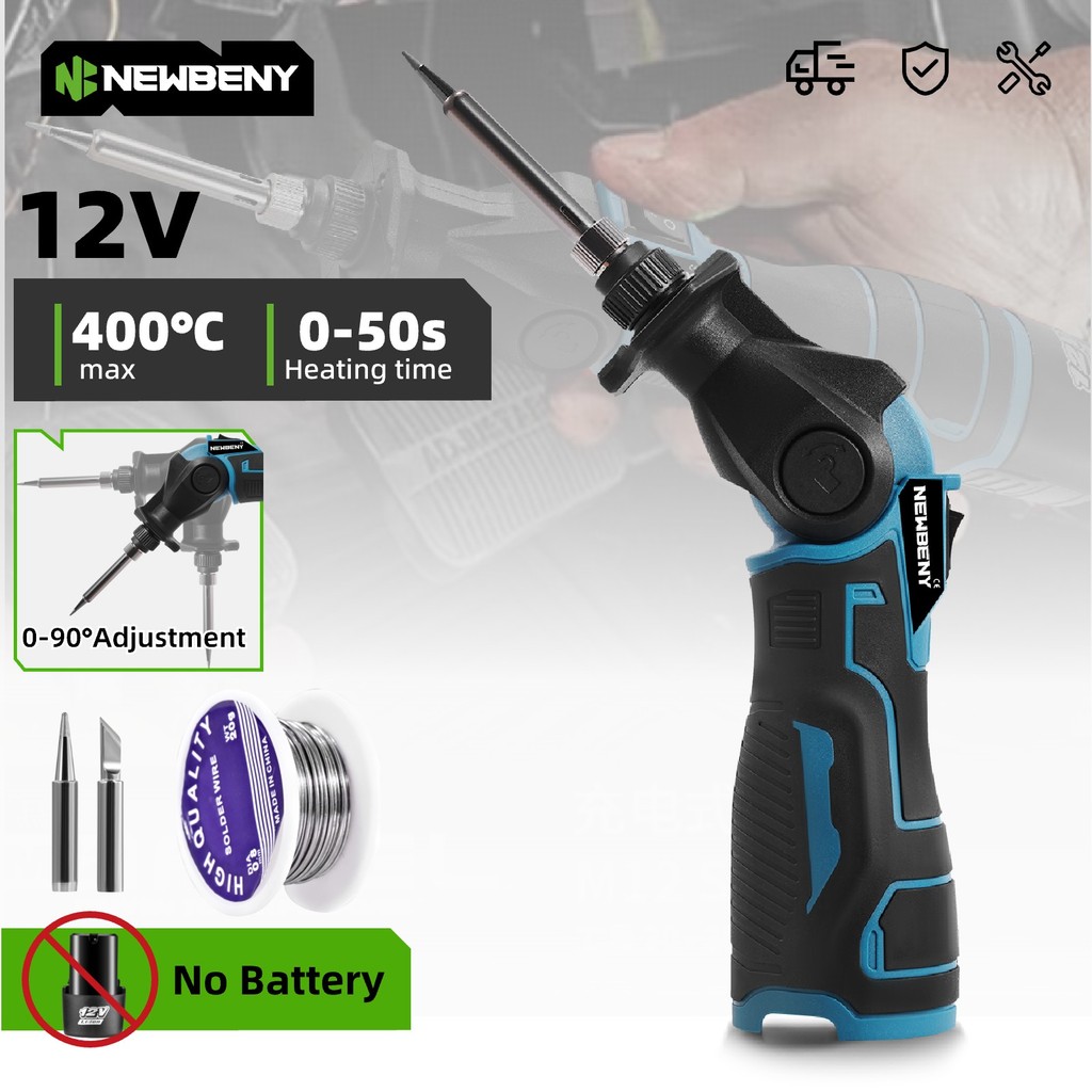 NEWBENY หัวแร้งไฟฟ้า 300W ความร้อนอย่างรวดเร็วปรับอุณหภูมิบัดกรีหัวแร้งไฟฟ้าสําหรับ 12V แบตเตอรี่