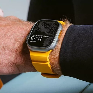 Sport Band สําหรับ iWatch Ultra2/1 10 9 8 7 6 SE 5 4 ซิลิโคนไทเทเนียมสร้อยข้อมือสําหรับ iWatch 42/44 มม.45 มม.46 มม.49 มม.