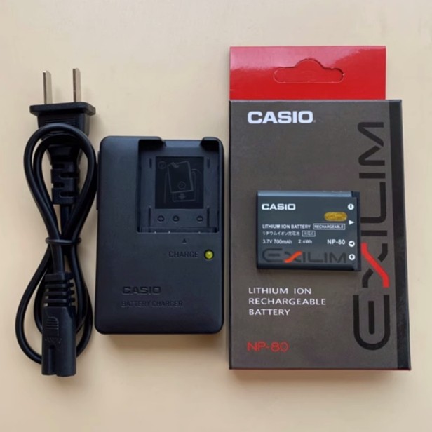 เหมาะสําหรับ Casio EX-ZS100 ZS150 ZS160 ZS180 ZS200 กล้อง NP-80 แบตเตอรี่ลิเธียม + เครื่องชาร์จ