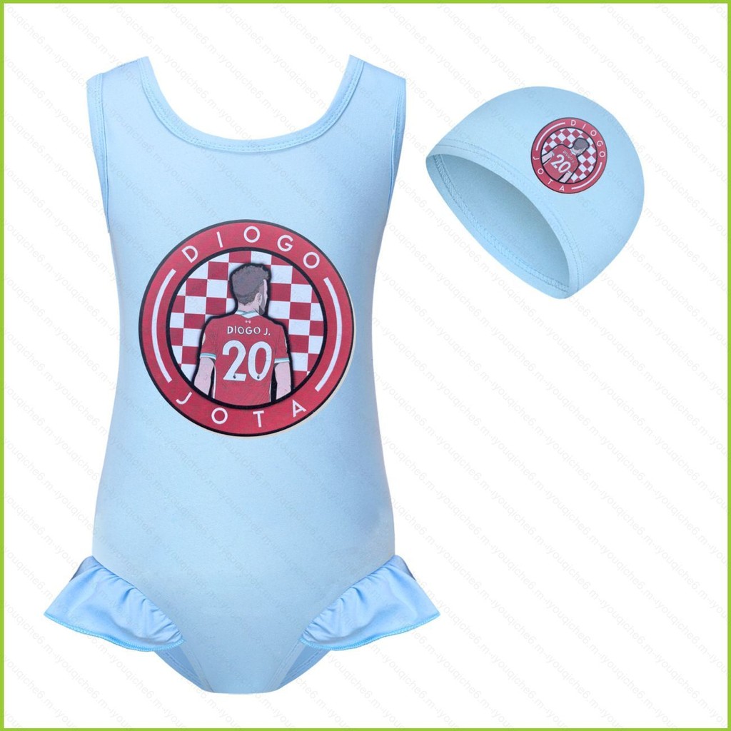 SY6 Diogo Jota 20 Girls one piece ชุดว่ายน้ําและหมวกว่ายน้ําชุด Trend Cool ฝีมือประณีต YS6