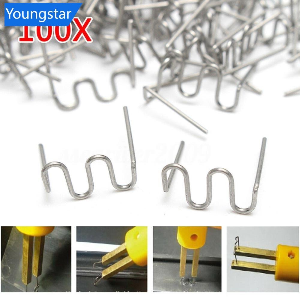 FYY 100 ชิ้น Hot Stapler Staples สําหรับเครื่องเชื่อมพลาสติกเครื่องมือรถเสียหายกันชนชุดซ่อม