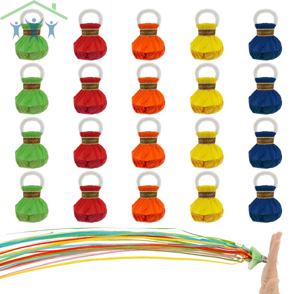 20 ชิ้น Hand Throw Confetti Streamers หลายสี Streamer Poppers ไม่มี Mess Party Poppers สําหรับวันเกิ
