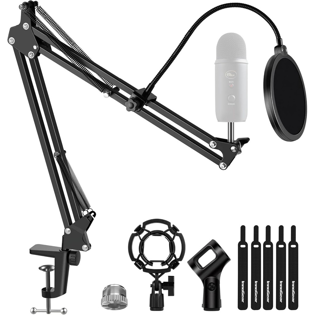 ขาตั้งไมโครโฟน Mic Boom Arm สําหรับ Blue Yeti HyperX QuadCast S SoloCast Snowball Fifine K669B และไม