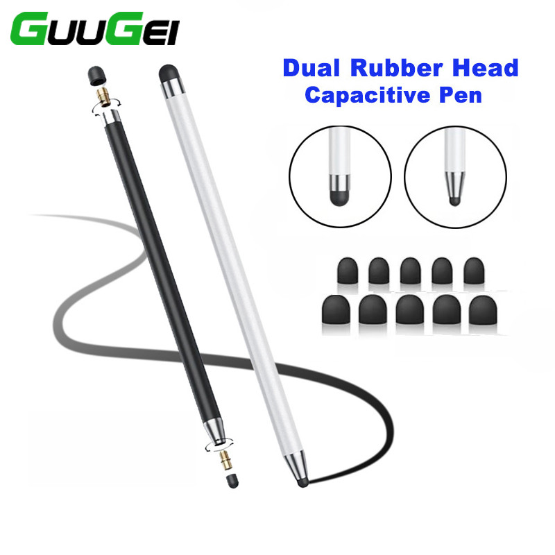 Guugei 2in1 Universal Touch Screen Pencil Dual Rubber Head Capacitive Stylus Pen แท็บเล็ตดินสอโทรศัพท์