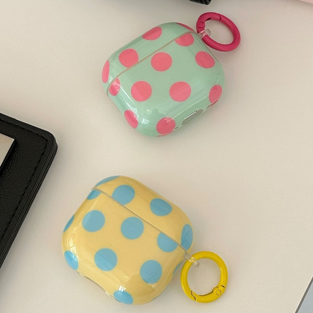 ฤดูร้อน Dopamine Simple Color Collision Polka Dots Hook หูฟังสําหรับ AirPods 1 หรือ 2 3 4 Pro 2 Pro3 2025 กรณี Airpod Pro2 4anc
