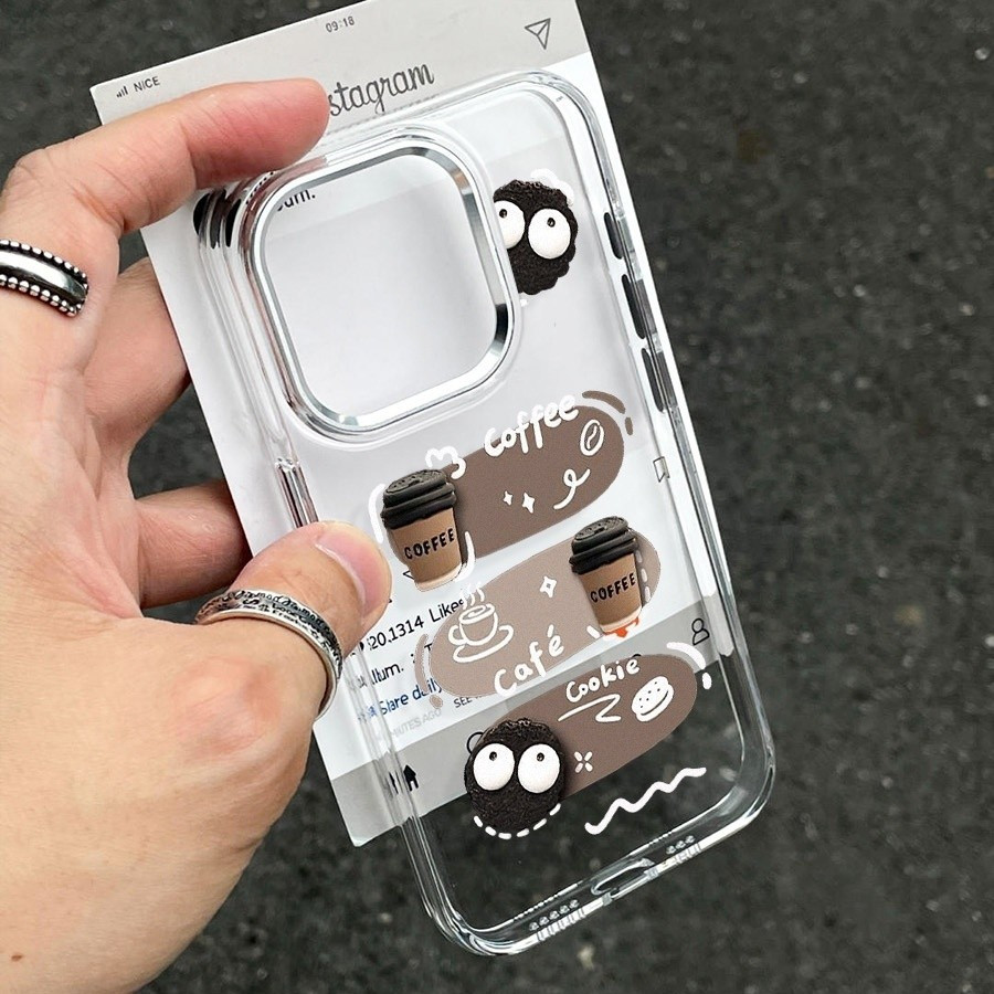 กาแฟ Briquette กรอบโลหะเคสโทรศัพท์สําหรับ Samsung S24 S25 S23 S22 S21 S20 S22FE S23FE S25PLUS S22PLU