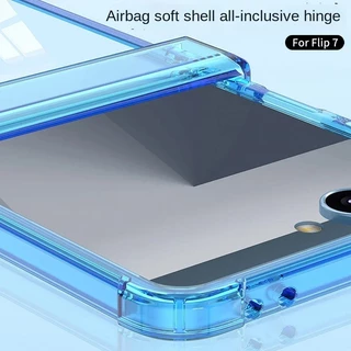 LUKEN รวมทุกอย่างบานพับสี่มุม Anti-drop เคสโทรศัพท์สําหรับ Samsung Galaxy Z Flip 8 7 FE 6 5 flip8 โปร่งใส Shcokproof ฝาหลัง