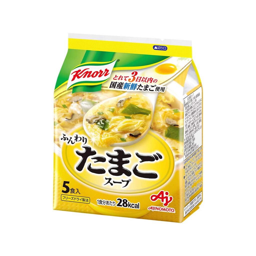 Knorr Fluffy Egg Soup, 5-serving bag, Ajinomoto Freeze-Dried Soup with Ingredients, Instant Soup, Ea