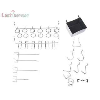 [Lostcorner] 81 ชิ้น Pegboard Hooks Assortment พร้อม Pegboard Bins Peg ล็อคเครื่องมือ Organizer [ใหม่]
