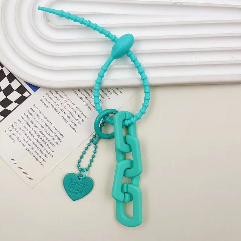 จี้พวงกุญแจจี้เชือกนุ่มรูปหัวใจสีสันสดใสสําหรับพวงกุญแจกระเป๋าเป้สะพายหลังอุปกรณ์เสริมเพื่อนของขวัญ - รูปที่ 5