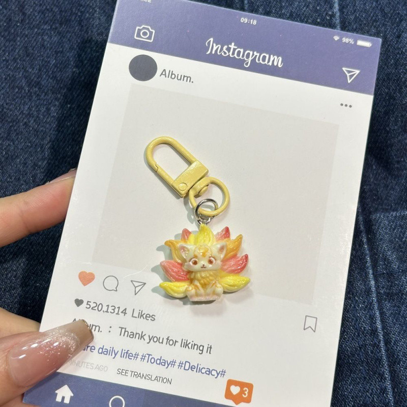 น่ารักสีสันเก้าหางสุนัขจิ้งจอกพวงกุญแจจี้กระเป๋าสาวการ์ตูนนักเรียนพวงกุญแจมูลค่าสูงจี้ ซอก - รูปที่ 4