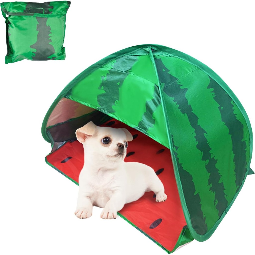 Dog Beach Tent Sun Shelter, 1 Pack Watermelon Portable Sun Shelter Automatic Pop-up Beach Tent Mini 