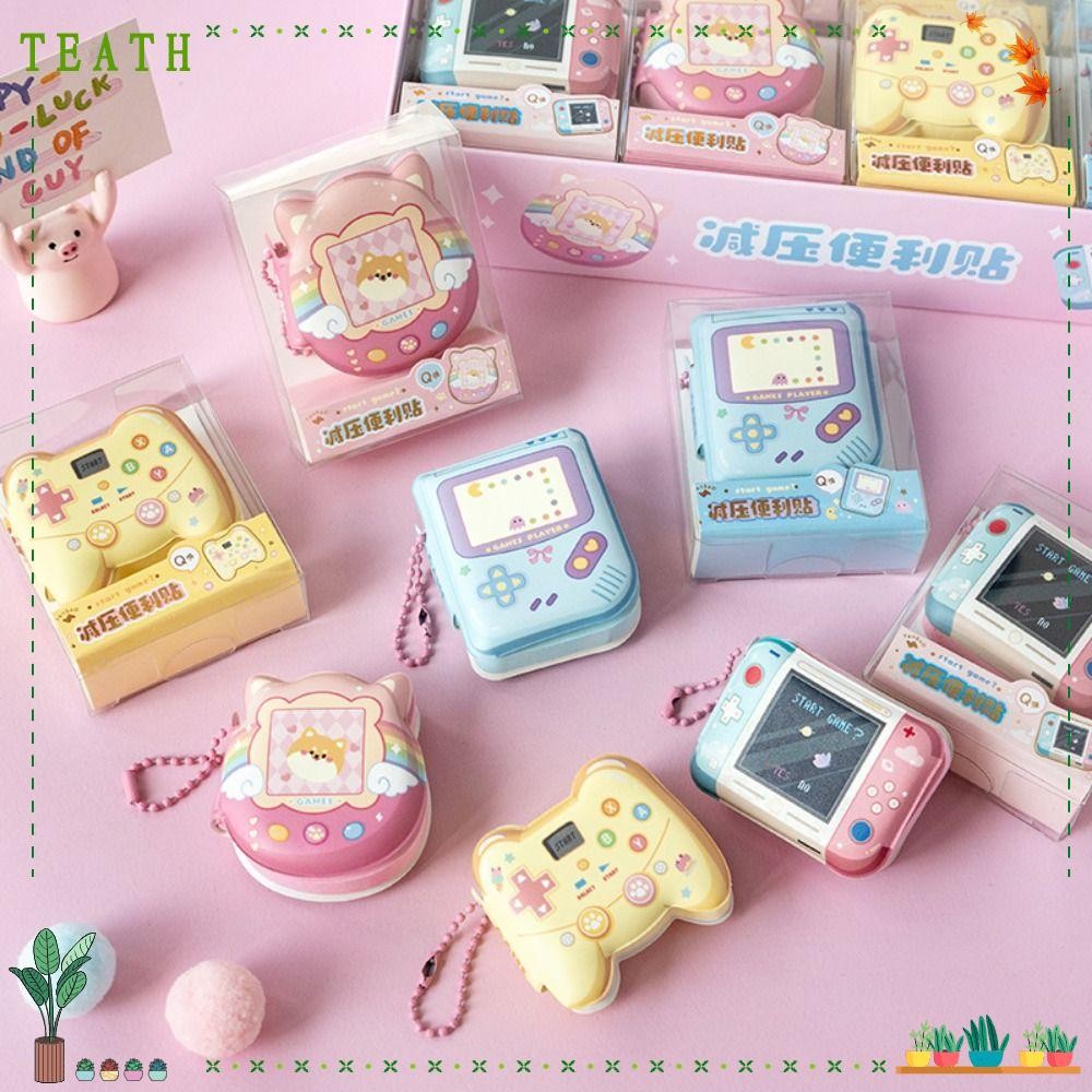 TEATH 1 ชิ้นไดอารี่ Notepad, Kawaii การ์ตูน Mini Planner Notebook, พวงกุญแจแบบพกพา Sticky Note