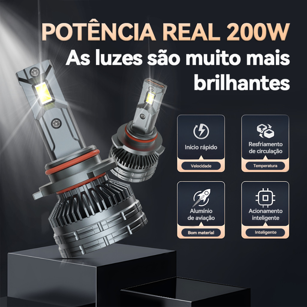 200W 40000LM รถ Led หมอกไฟหน้าโคมไฟสําหรับ H1 H3 H4 H7 H11 9005 9006 6500K HiGooGoo