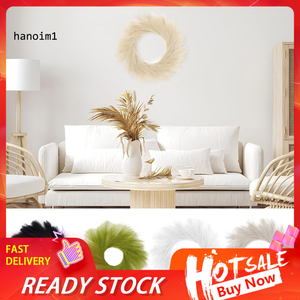 ประดิษฐ์ Pampas หญ้าพวงหรีดประตู Pampas Grass Boho Chic Pampas Grass พวงหรีด Diy ตกแต่งบ้าน Handmade ดอกไม้สําหรับประตูด้านหน้า Wall Mounts ตะวันออกเฉียงใต้