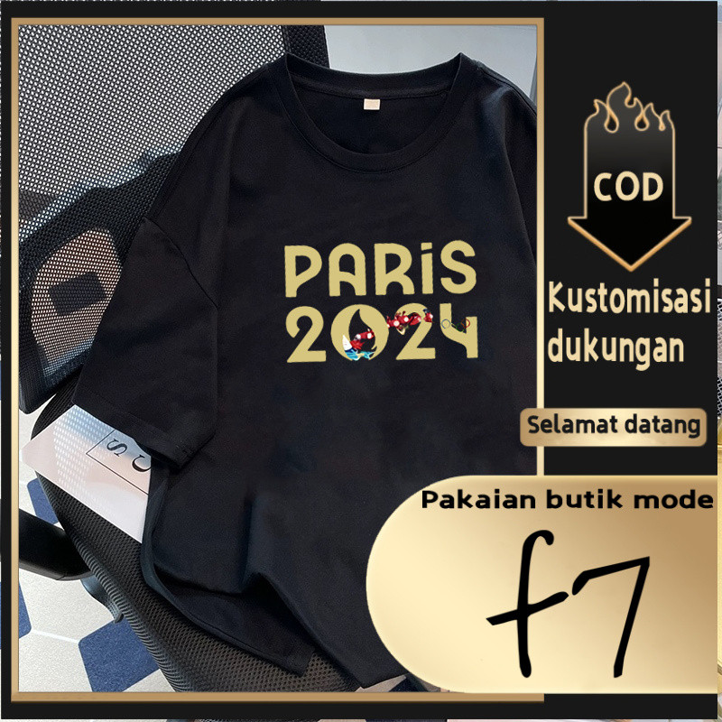 F7T-shirt Oversize Olympic Games พิมพ์เสื้อยืด Unisex สําหรับผู้ชายและผู้หญิง