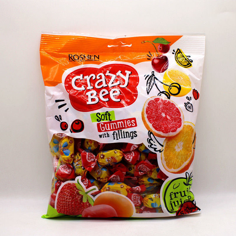 สินค้าใหม่พร้อมสต็อกนําเข้ายูเครน ROSHEN ROSHEN Crazy Little Bee Jam Filled Rubber Candy QQ Gummy Candy Wedding Candy Snacks20250802
