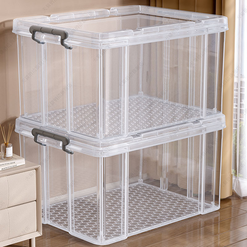 ลังใส่ของขนาดใหญ่ กล่องใส่เสื้อผ้า กล่องเก็บของ กล่องพลาสติกใส กล่องพลาสติก มีล้อ ลังพลาสติกใหญ่ ความจุขนาดใหญ่