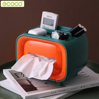 Ecoco กล่องทิชชู่ กล่องทิชชู่ตั้งโต๊ะ ที่ใส่กระดาษชำระ ที่ใส…