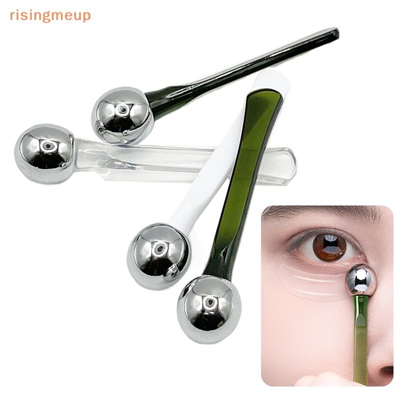 [risingmeup] Dual-Ended Roller Massage Stick Eye Cream Applicator ไม้พายเครื่องสําอาง Anti Wrinkle Facial Spoon Alloy Face Skin Care Tool ใหม่