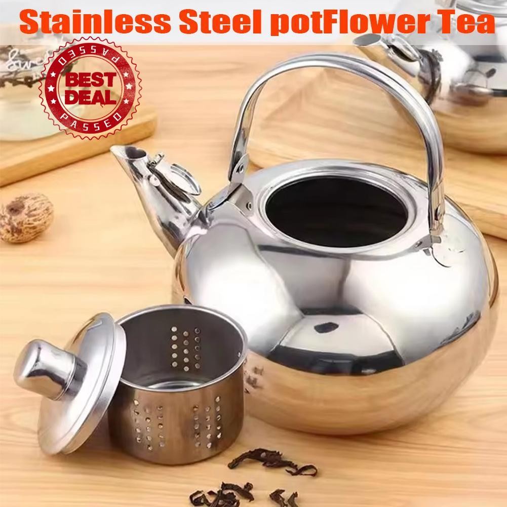 1.5/2/2.5l กาน้ําชาสแตนเลสความจุขนาดใหญ่กาต้มน้ําโรงแรมร้านอาหารกาน้ําชา K9c7