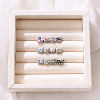 สร้อยข้อมือcharmสแตนเลส 9มม. สไตล์อิตาเลียน-retro DIY เพิ่มความเก๋ให้คุณ