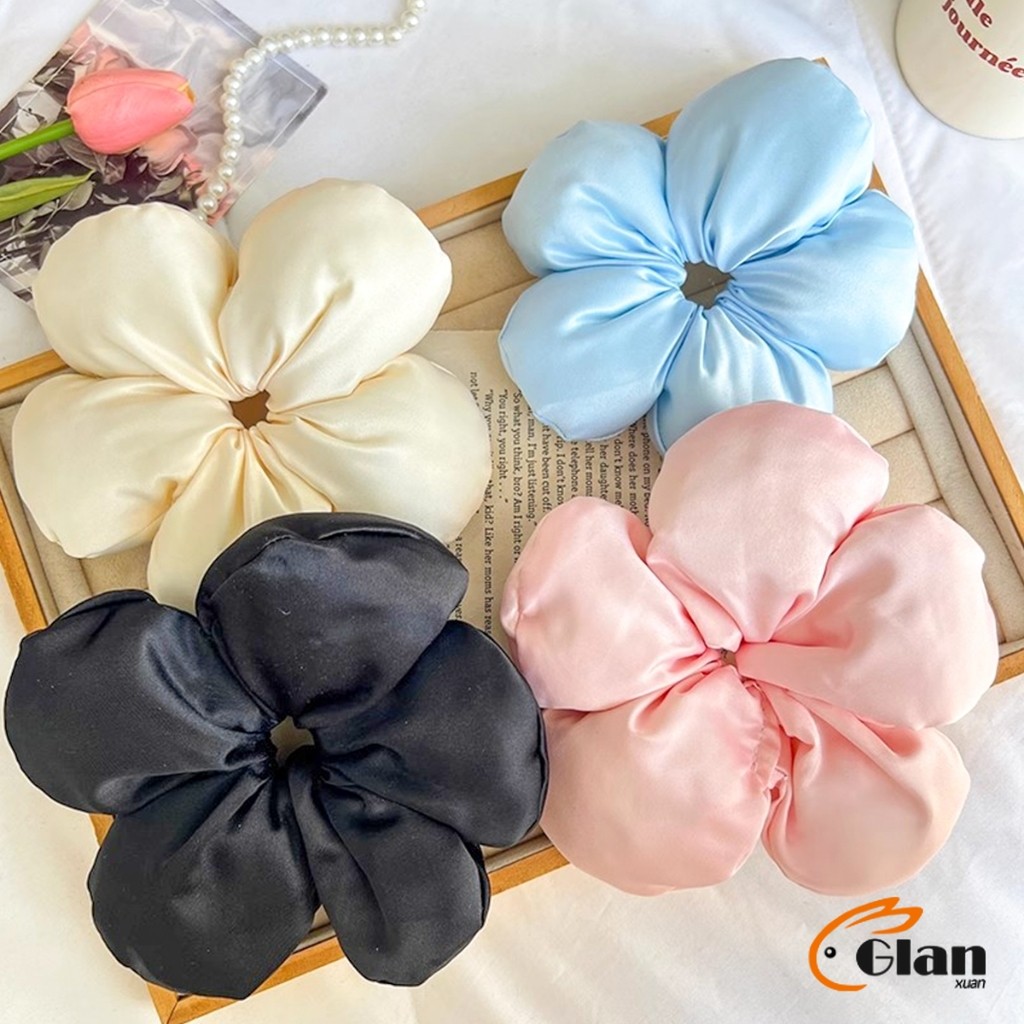 Glanxuan ลายดอกไม้แฟชั่น ยางแต่งผมขนาดใหญ่ ยางรัดผมหางม้า ดอกไม้สามมิติ แฟชั่นเกาหลี hair band - รูปที่ 5
