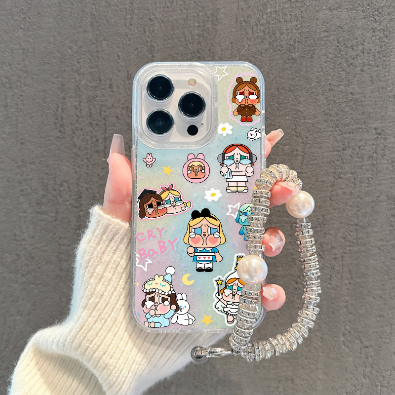 🦋Mario🦋เคสไอโฟน เคสใสกากเพชร สำหรับ iPhone 11 16 pro max 13 12 14 15 promax 7 plus  เคสใสกันกระแทก วิจิตร Flash CryBaby