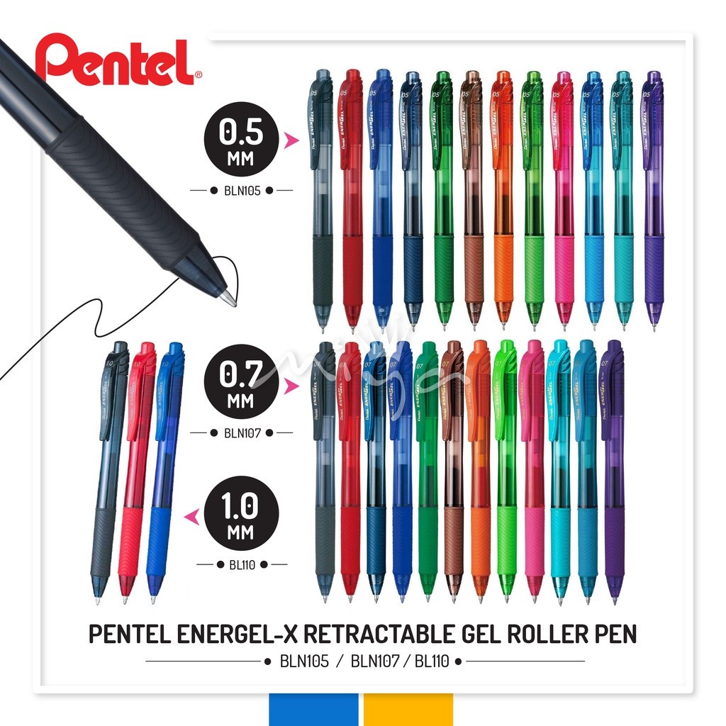 Pentel EnerGel X รุ่น BLN105 ขนาด 0.5 MM หัวปากกา Needle Tip ปากกาเจลสีสันลื่น เขียนคม-แห้งไว ด้ามจับสบาย เติมหมึกได้ - รูปที่ 5
