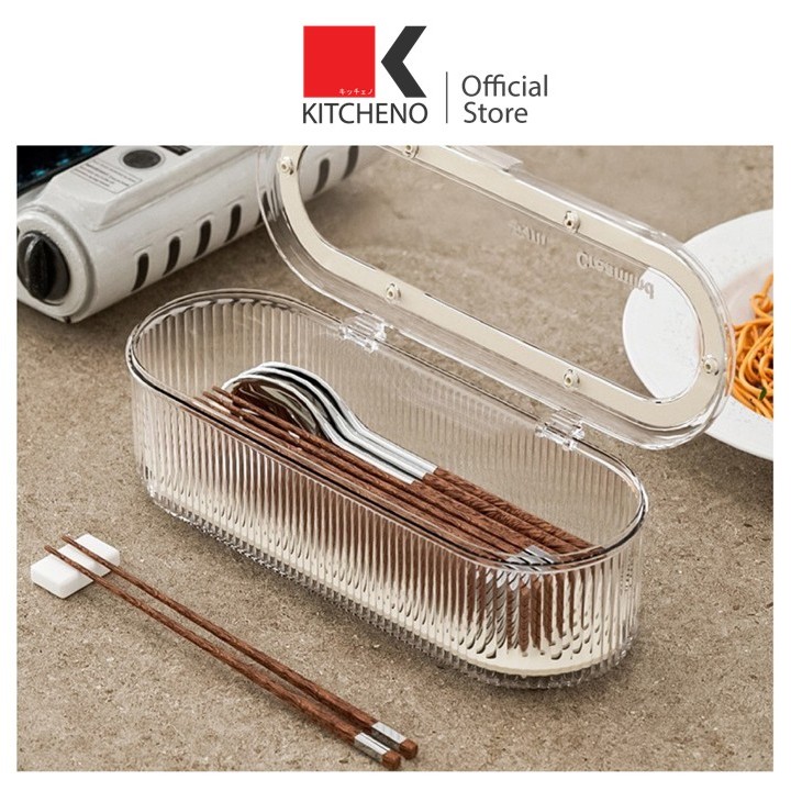 KITCHINO CTN491 กล่องช้อนส้อม กล่องเก็บของมีฝาปิดและถาดรองไม่ทำให้น้ำขัง  ทนทาน ใช้งานได้เป็นเวลานาน