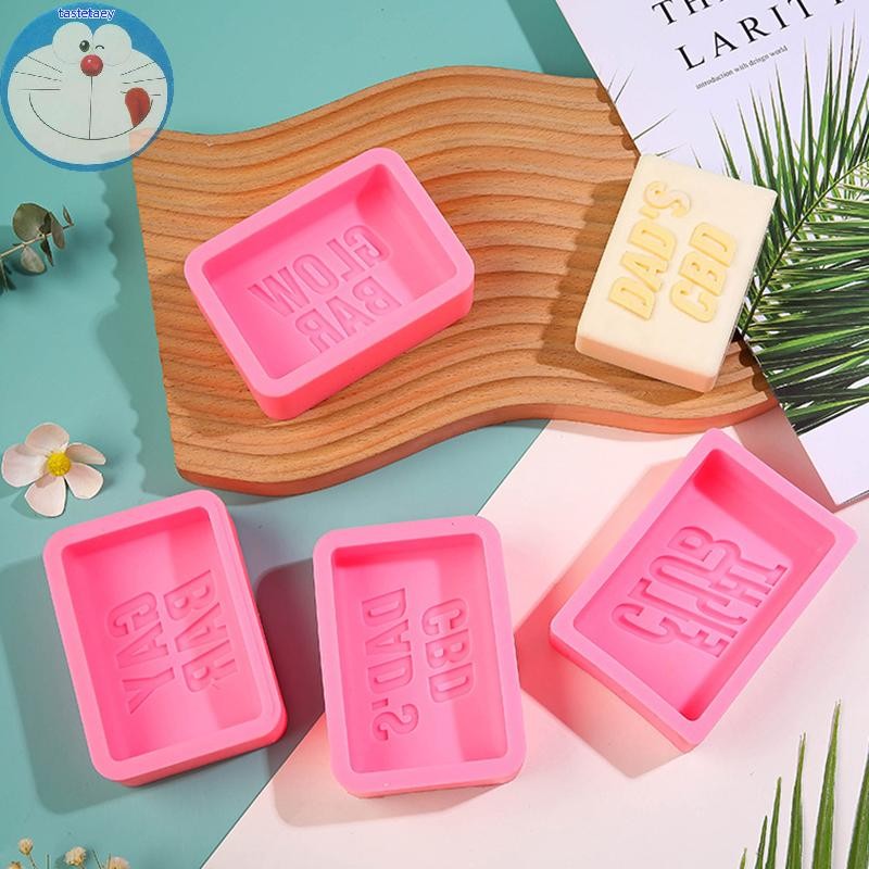 Tast Fight Club ตัวอักษรสบู่แม่พิมพ์ซิลิโคนสี่เหลี่ยมผืนผ้า Bath Lotion Bar ทําอุปกรณ์ Mould เค้ก Lo