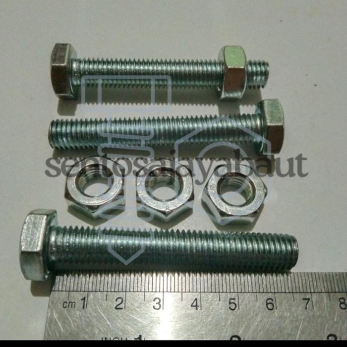 BOLT สีขาว + NUT BMP M10 X 65 MM GALVANIZED (KEY 17)