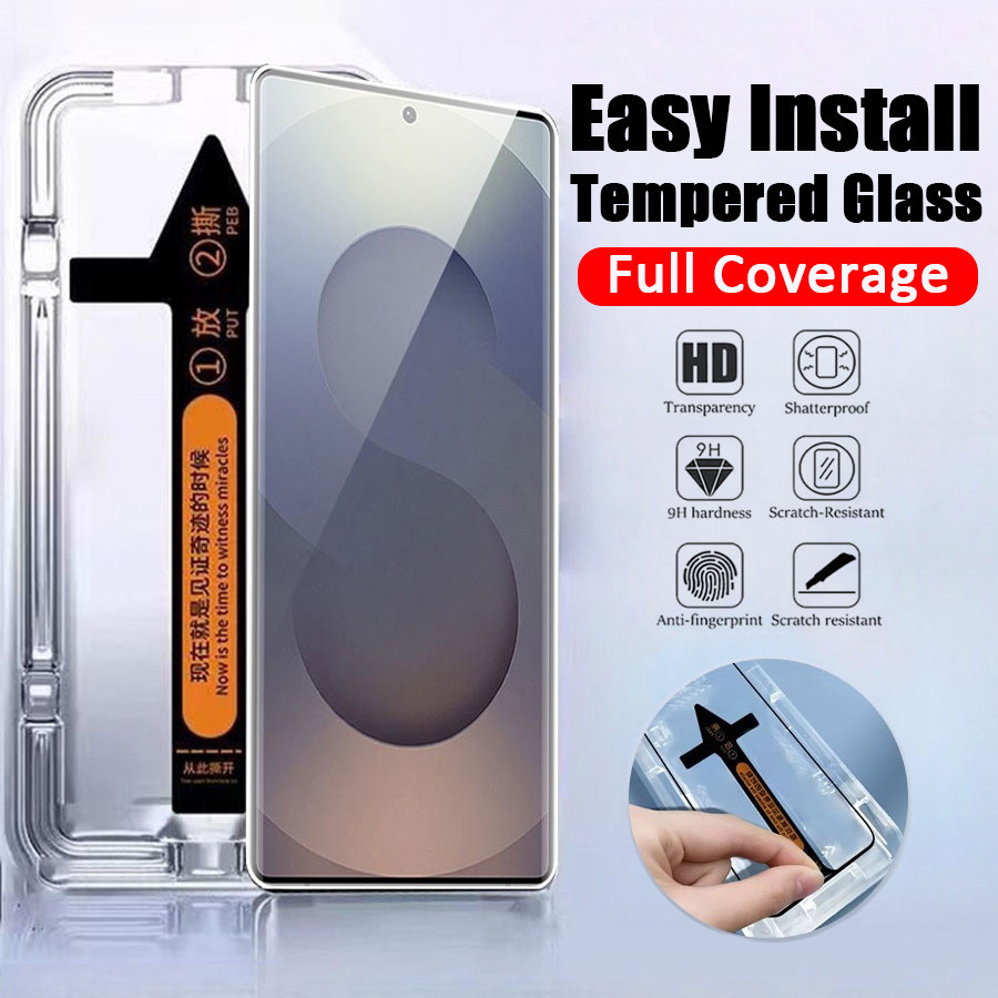 สําหรับ Samsung Galaxy S25 S24 S23 S22 S21 Ultra Plus FE One-Click ติดตั้งป้องกันหน้าจอคลุมทั้งหมด HD Clear Anti Blue Light ความเป็นส่วนตัว 3DCurved ติดตั้งง่ายกระจกนิรภัย