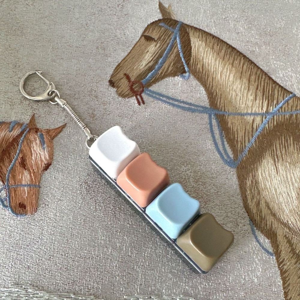 ZENGRONG ของเล่นหยิก, 4 คีย์ DIY คีย์บอร์ด Fidget พวงกุญแจ, บรรเทาความเครียด Pass The Time Keycap Finger คีย์บอร์ดหมวกผู้ใหญ่