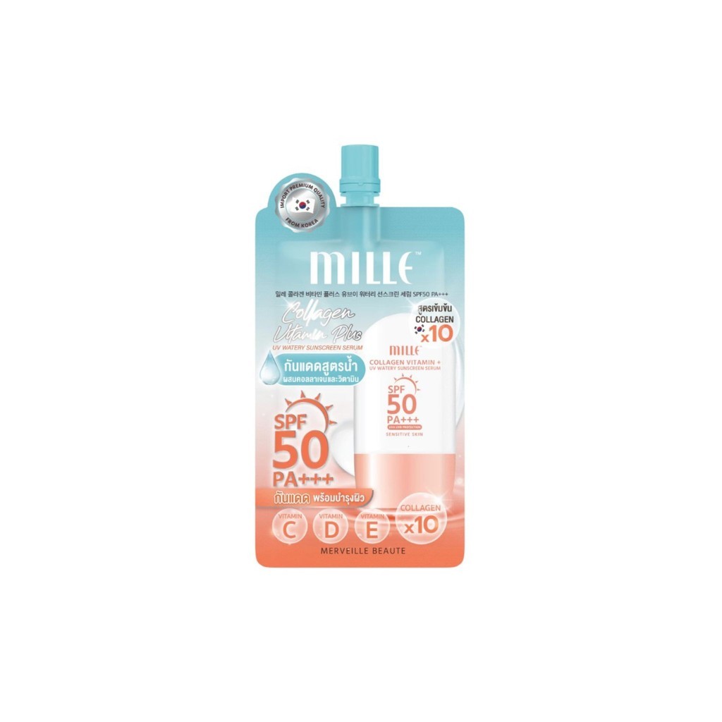 ♦️ของแท้·ส่งด่วน·ถูก♦️Mille Collagen Vitamin+ Uv Watery Sunscreen Serum spf50+pa+++มิลเล่ คอลลาเจนวิตามินพลัสยูวีx1dayse