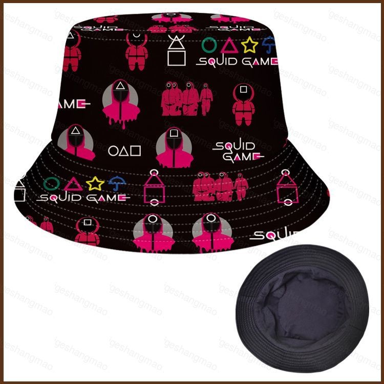 MG1 Squid Game หมวกชาวประมงครีมกันแดดและWindproofพิมพ์แฟชั่น Casual Game Peripheral Bucket Cap GM1