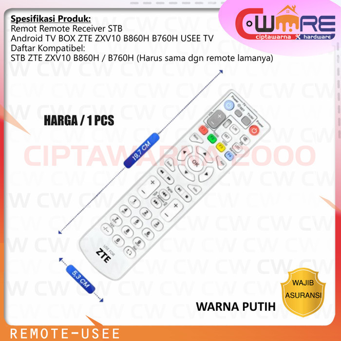 ตัวรับสัญญาณรีโมทคอนโทรล STB USEE กล่องทีวี Speedy TV ZTE ZXV10 B860H