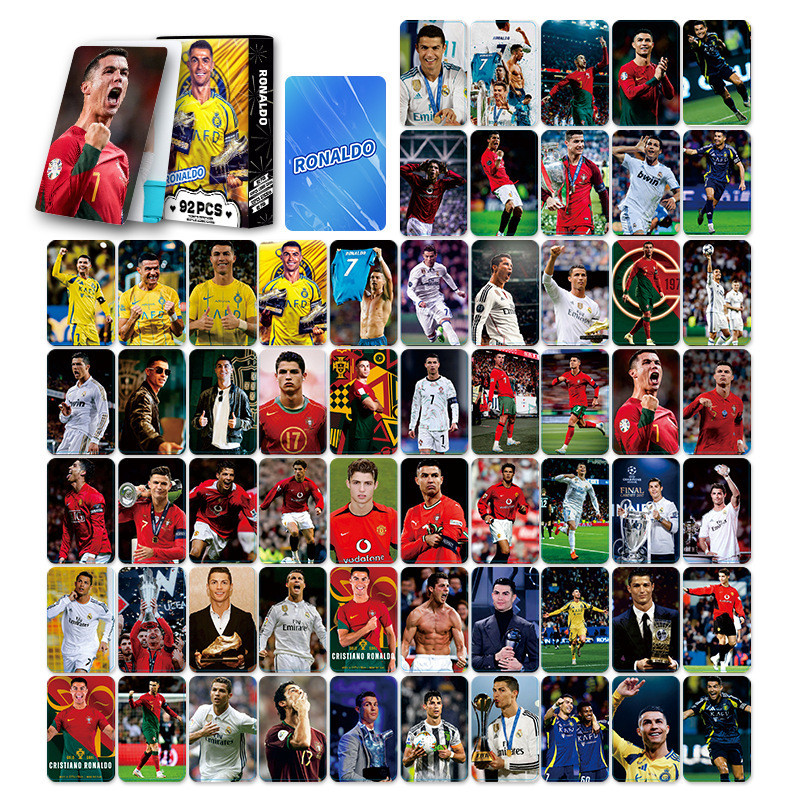 92pcs ฟุตบอลบาสเกตบอล Star Cristiano Ronaldo Lomo การ์ด Kyrie Irving สติกเกอร์ Kobe Bryant Photocard
