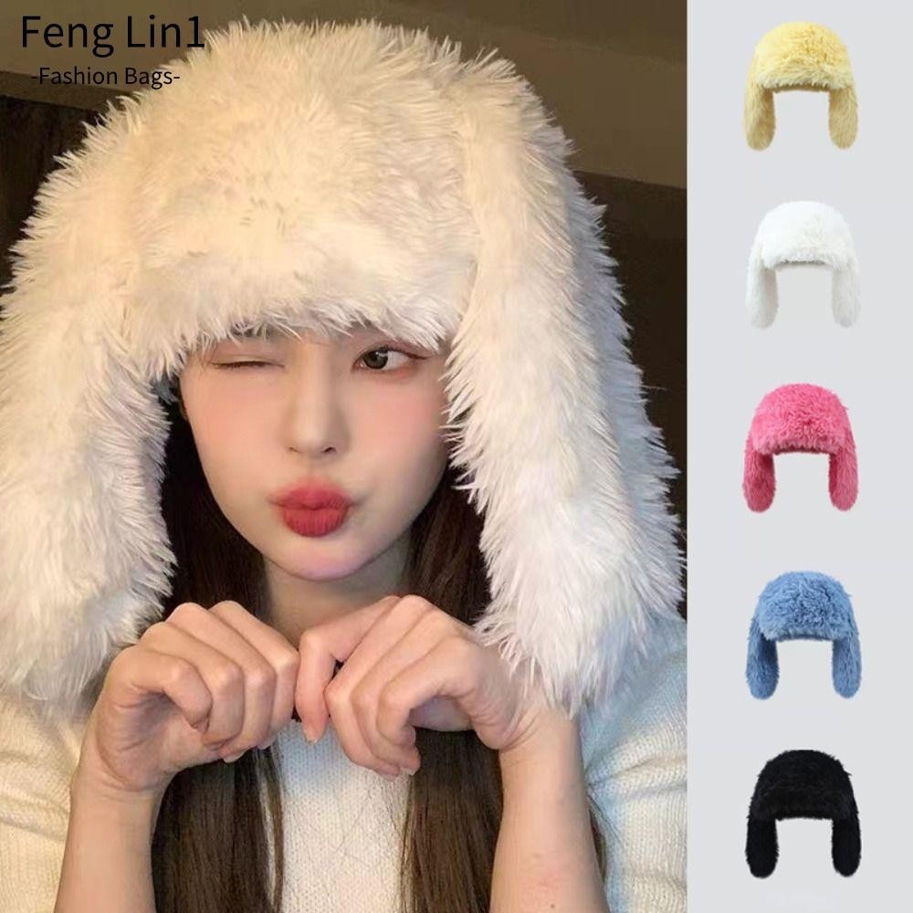 Fengling ยาวกระต่ายหูหมวกอีสเตอร์คอสเพลย์กระต่ายหู Photo Props อุ่นหมวกฤดูหนาว