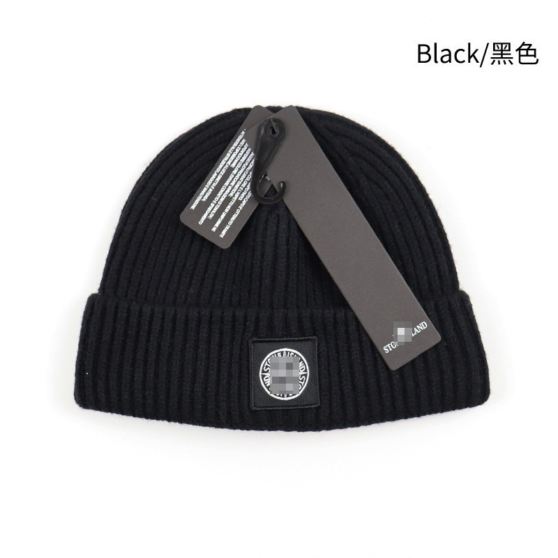 พร้อมสต็อกถักหมวก Beanies หมวกทําด้วยผ้าขนสัตว์หมวกสวมหัวขอบพลิก
