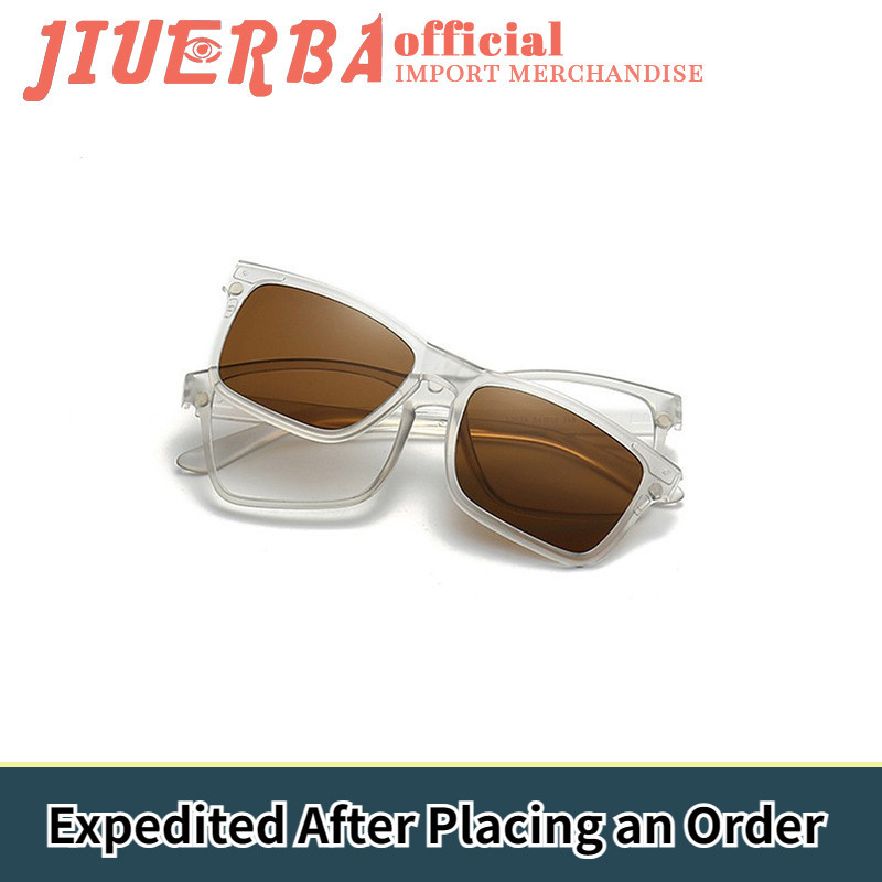 JIUERBA T2202 เลนส์แขนแม่เหล็กแว่นกันแดดโพลาไรซ์หลายคลิปขับรถแว่นตาคลาสสิกชายและหญิงแว่นตาป้องกันแสงสีฟ้า