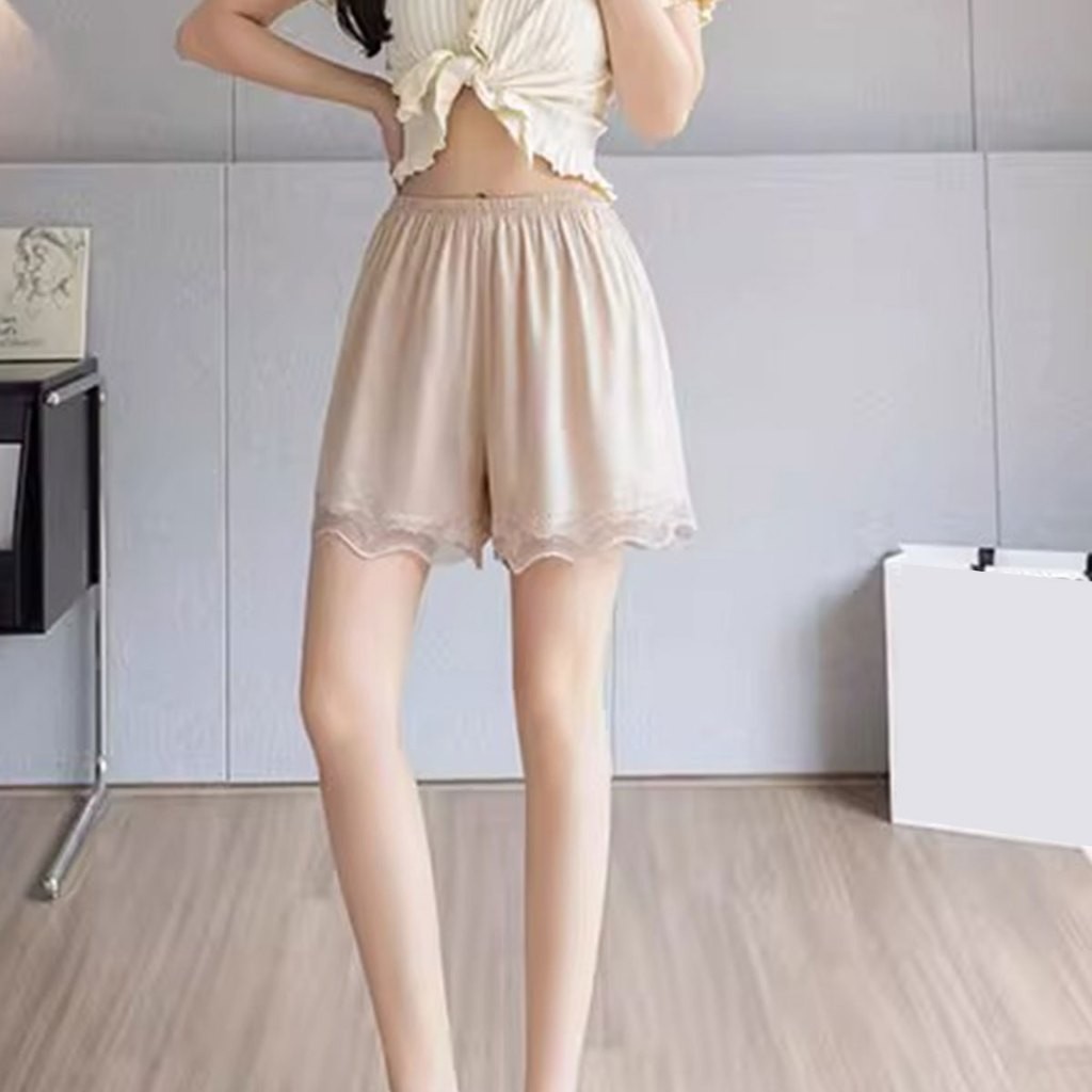 รุ่นใหม่ล่าสุด กางเกงขาสั้นสำหรับใส่นอนและใส่อยู่บ้าน ผ้าซาตินอย่างดีที่สุด พร้อมส่ง - รูปที่ 6