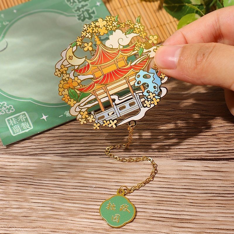 เมืองต้องห้ามที่คั่นหนังสือโลหะตัวอักษรทองเหลืองประณีตสไตล์จีนของที่ระลึกจบการศึกษาของขวัญเล็กๆของขว