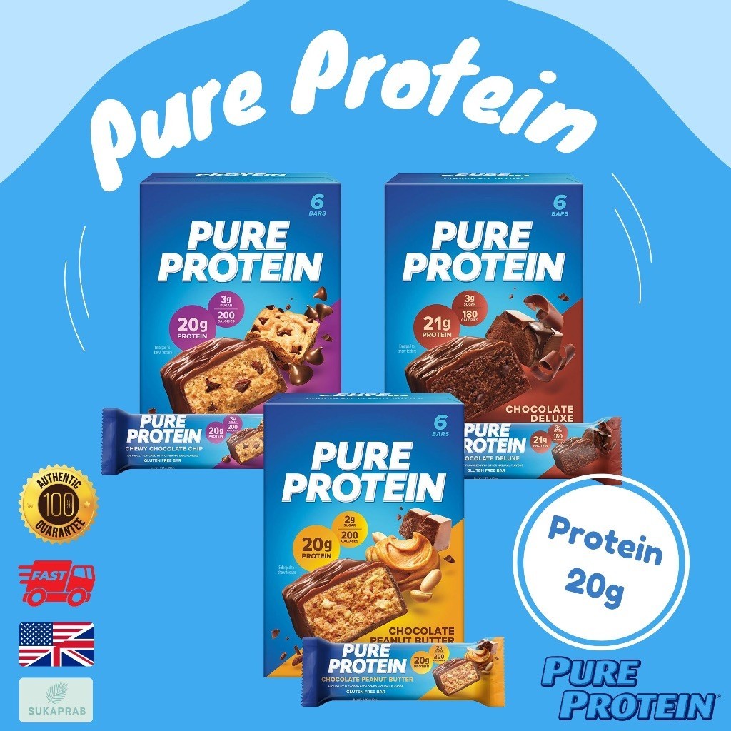 พร้อมส่ง Pure Protein Bar อร่อยไม่อ้วน นำเข้าจากอเมริกา High Protein Nutritious Snacks to Support