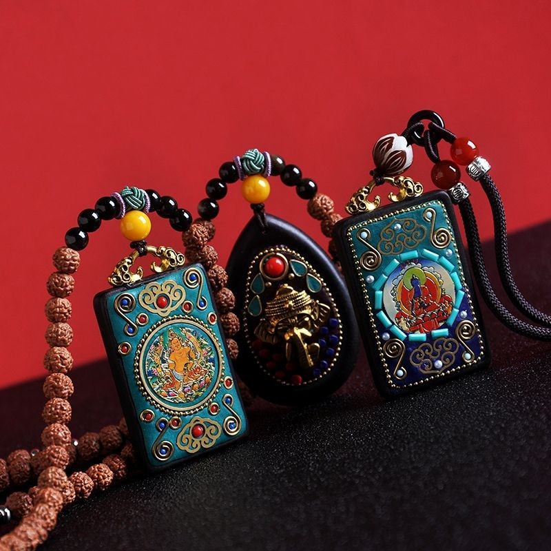 Handmade Amulet สร้อยคอ Prosperous Fortune สีเหลือง God of Wealth ยา Master Buddha ช้างพระเจ้าจี้เสื