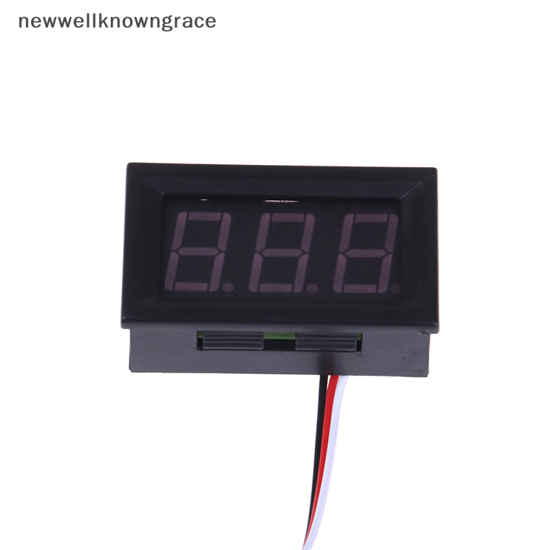Newwellknowngrace DC 0-30V 3 สาย LED แผงจอแสดงผลดิจิตอลโวลต์มิเตอร์แรงดันไฟฟ้าโวลต์มิเตอร์มอเตอร์รถยนต์ TH