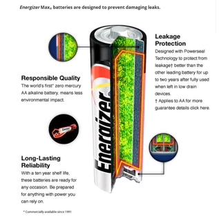 Energizer 1.5V AA/AAA แบตเตอรี่อัลคาไลน์สําหรับไฟฉายของเล่นนาฬิกาเมาส์ [4 ชิ้น/แพ็ค]
