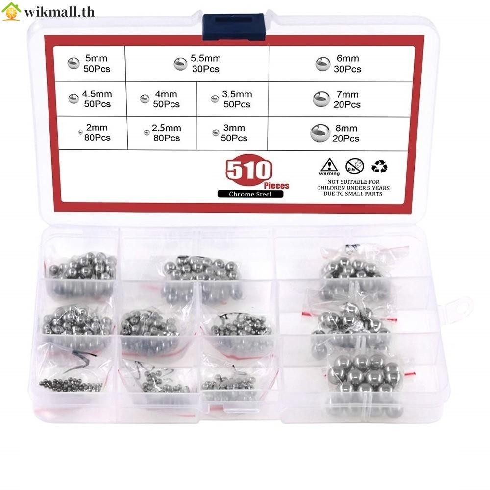 【WIK】2mm-8mm Steel Ball 510PC Balls Precision Stainless Steel 304 Steel Ball New